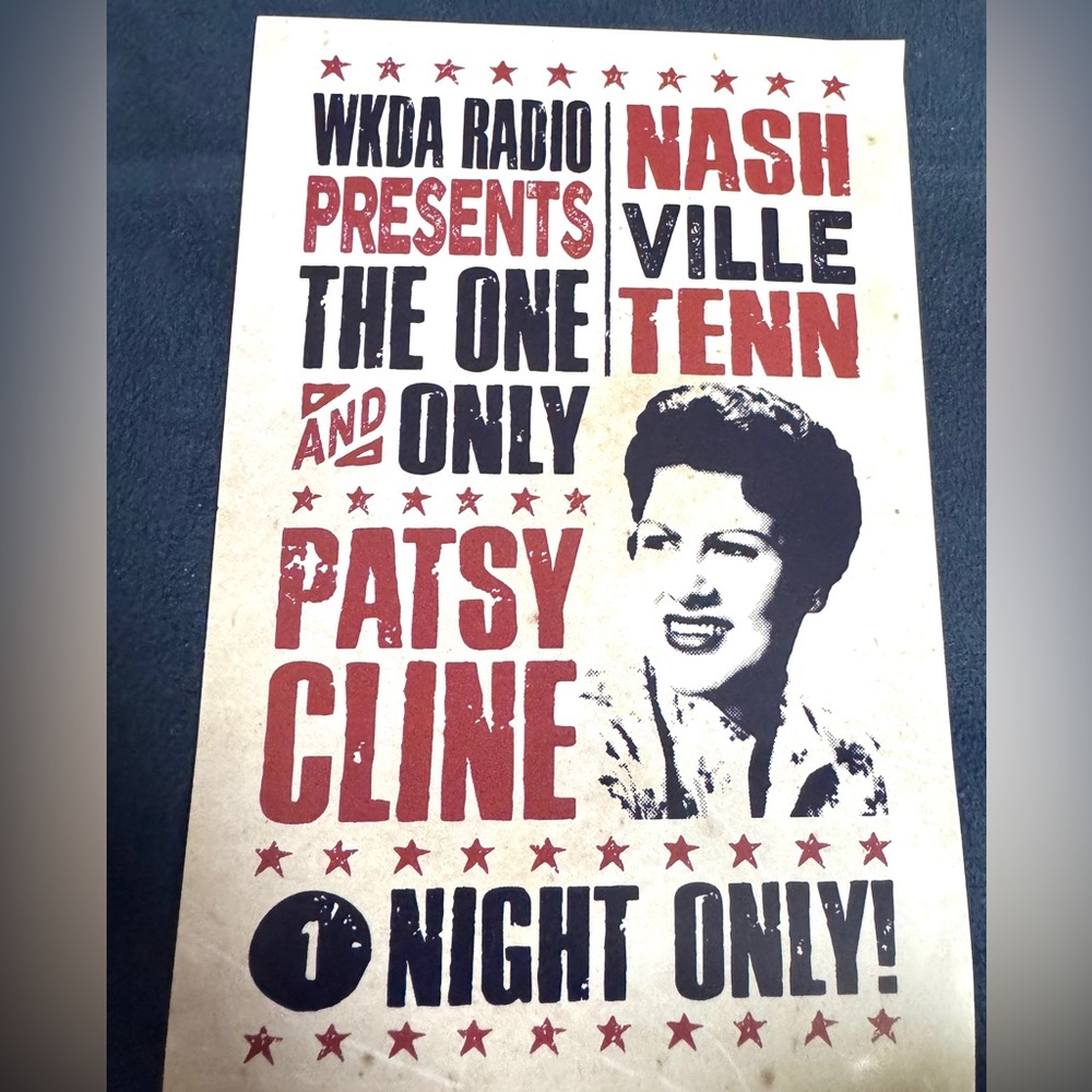 New "Vintage" Patsy Cline Concert 4x6 Sticker